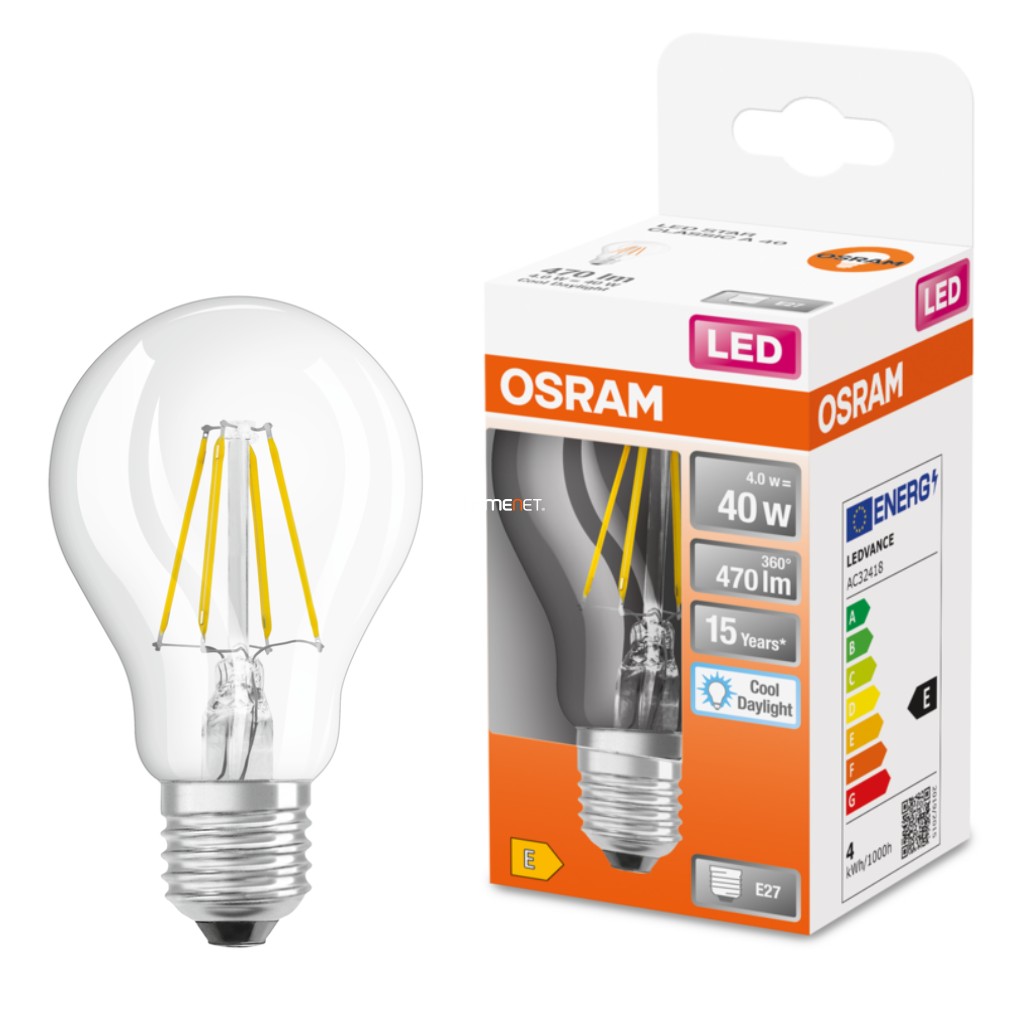 Osram E27 LED Star 4,5W 470lm 6500K daylight 300° - 40W izzó helyett