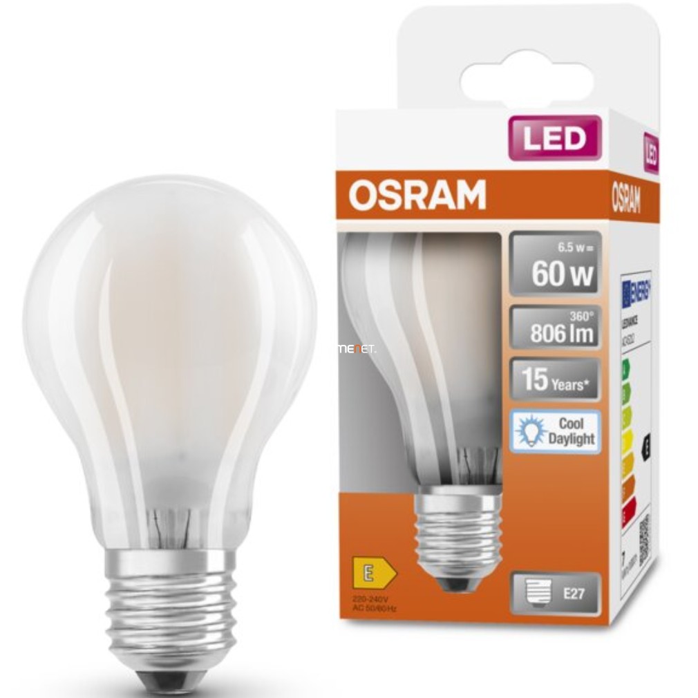 Osram E27 LED Star 6,5W 806lm 6500K daylight 300° opál - 60W izzó helyett