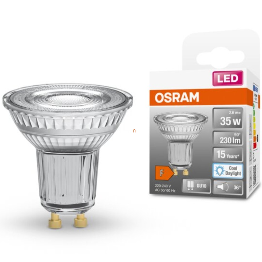 Osram GU10 LED Star 2,6W 230lm 6500K daylight 36° - 35W izzó helyett
