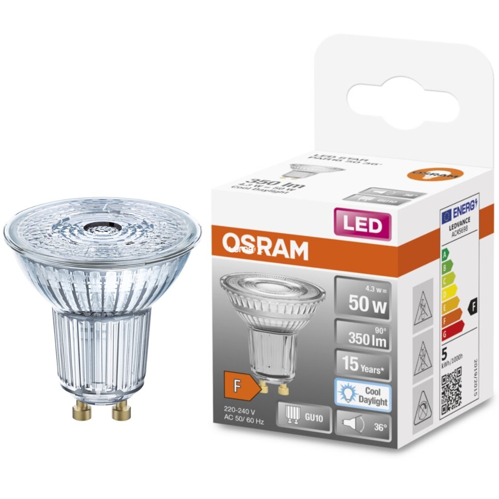 Osram GU10 LED Star 4,3W 350lm 6500K daylight 36° - 50W izzó helyett