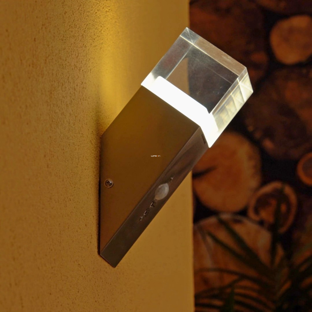 Ledvance Endura Style Crystal fény és mozgásérzékelővel kültéri fali LED lámpa ezüst IP44