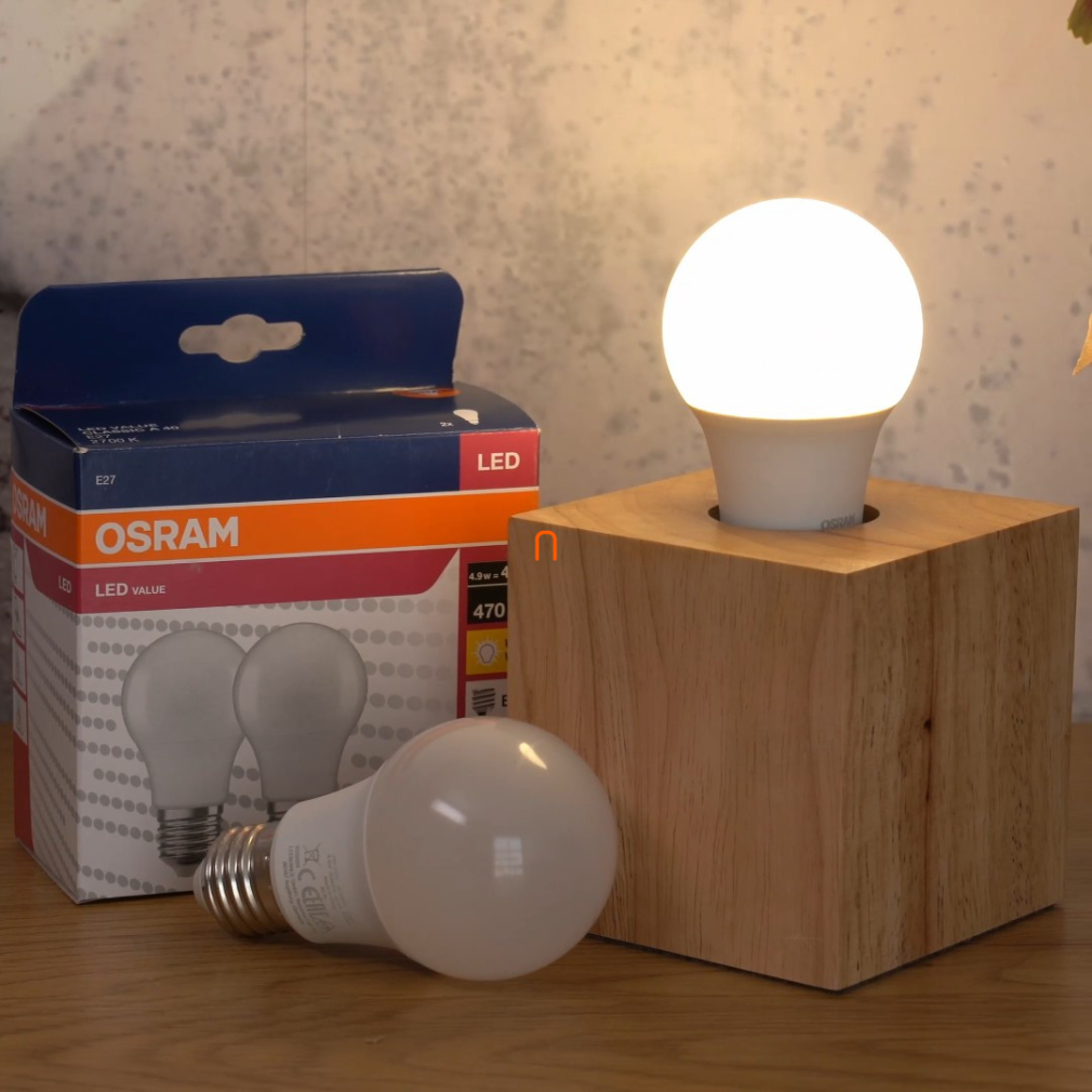 Osram E27 LED Value Classic 4,9W, 470 lm, 2700 K, 40 W izzó helyett (2 darabos)