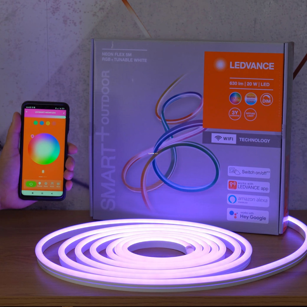 Ledvance Smart+ WIFI Neon Flex RGBTW kültéri LED szalag IP44 20W 2700-6500K 5m