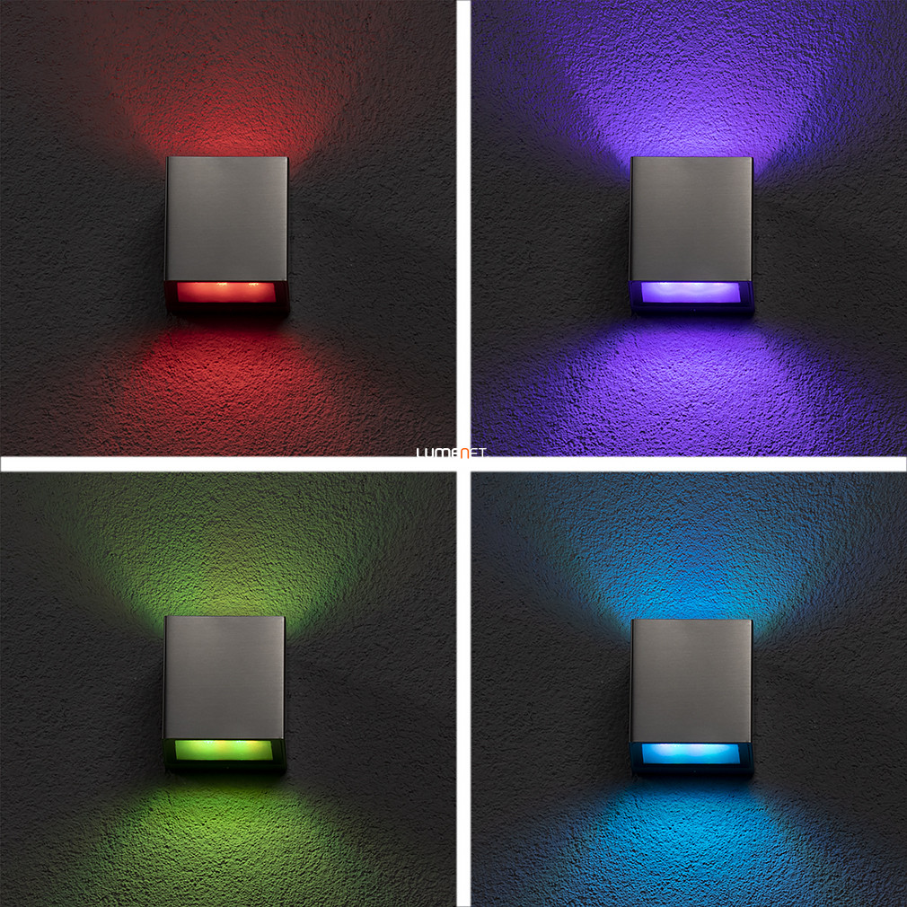 Ledvance Smart+ WIFI okos kültéri fali LED lámpa, 14 W, acél színű (Brick RGBW)