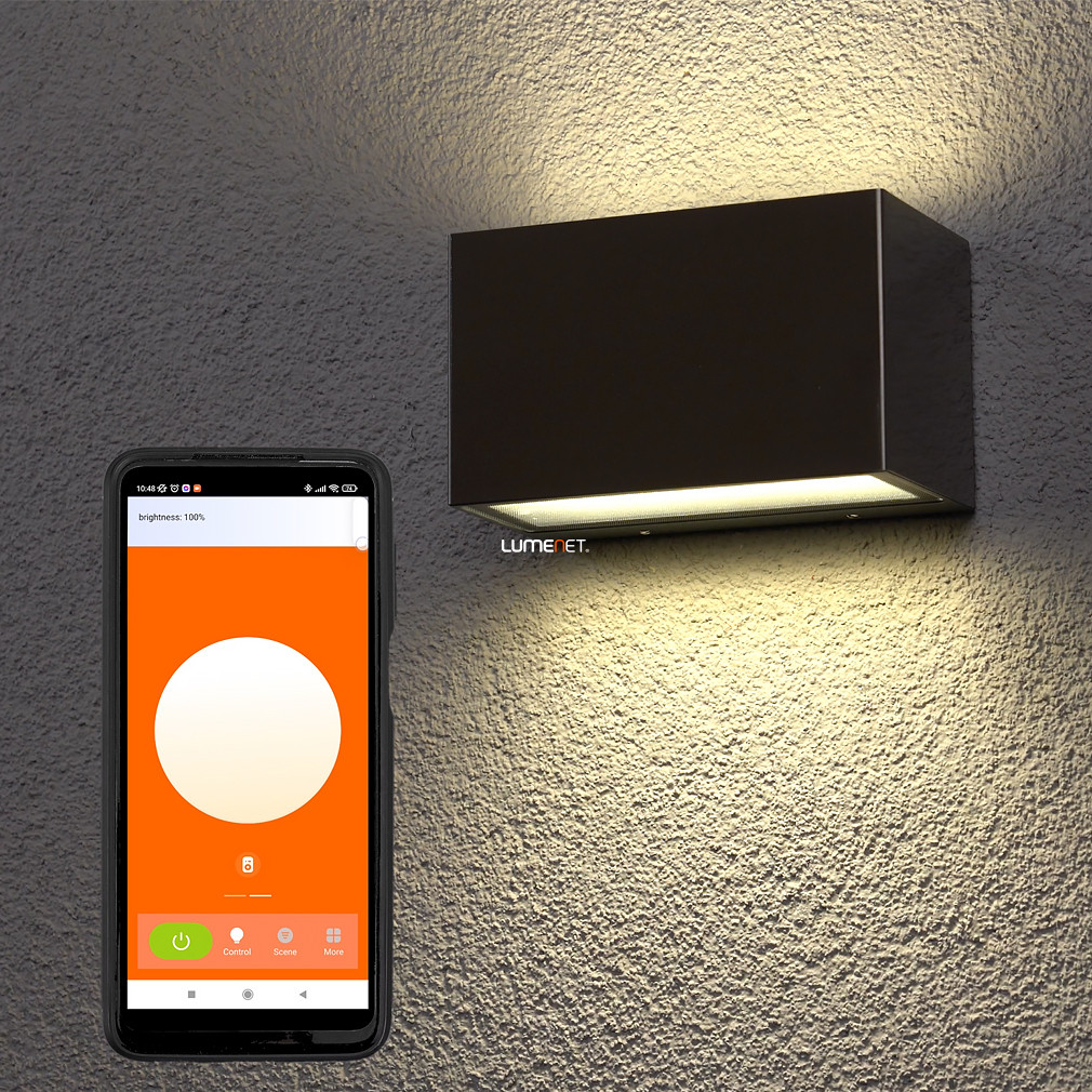 Ledvance Smart+ WIFI okos kültéri fali LED lámpa, 14 W, acél színű (Brick Wide RGBW)