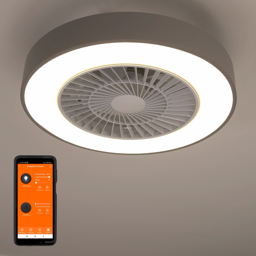Ledvance Smart+ WIFI szabályozható ventilátoros LED lámpa, szürke