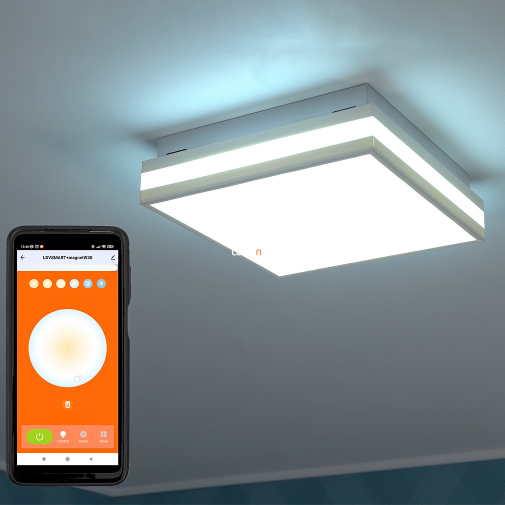 Ledvance Smart+ WIFI okos mennyezeti LED lámpa 30x30 cm, hideg/melegfehér, 26 W, fehér színben (Orbis Magnet)