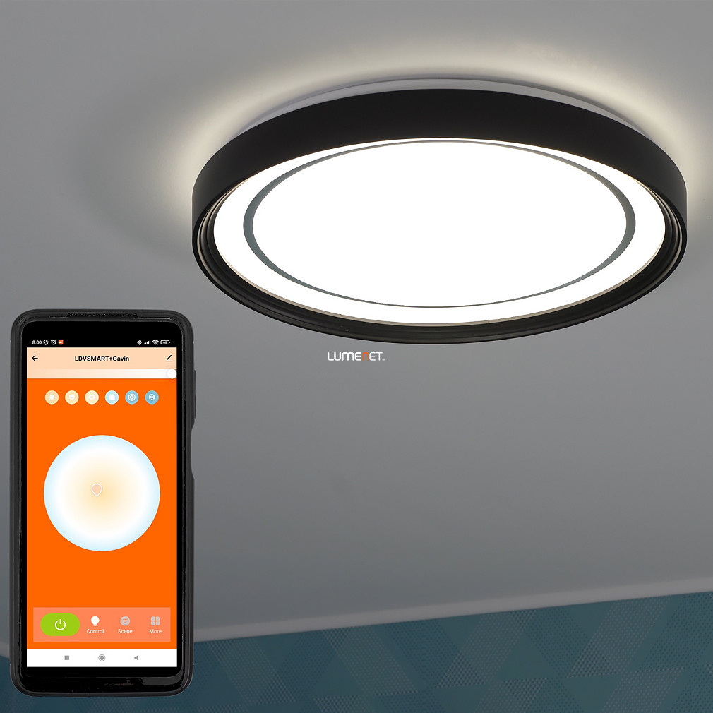 Ledvance Smart+ WIFI okos mennyezeti LED lámpa, hideg/melegfehér, 30 W, fekete színben (Orbis Gavin)