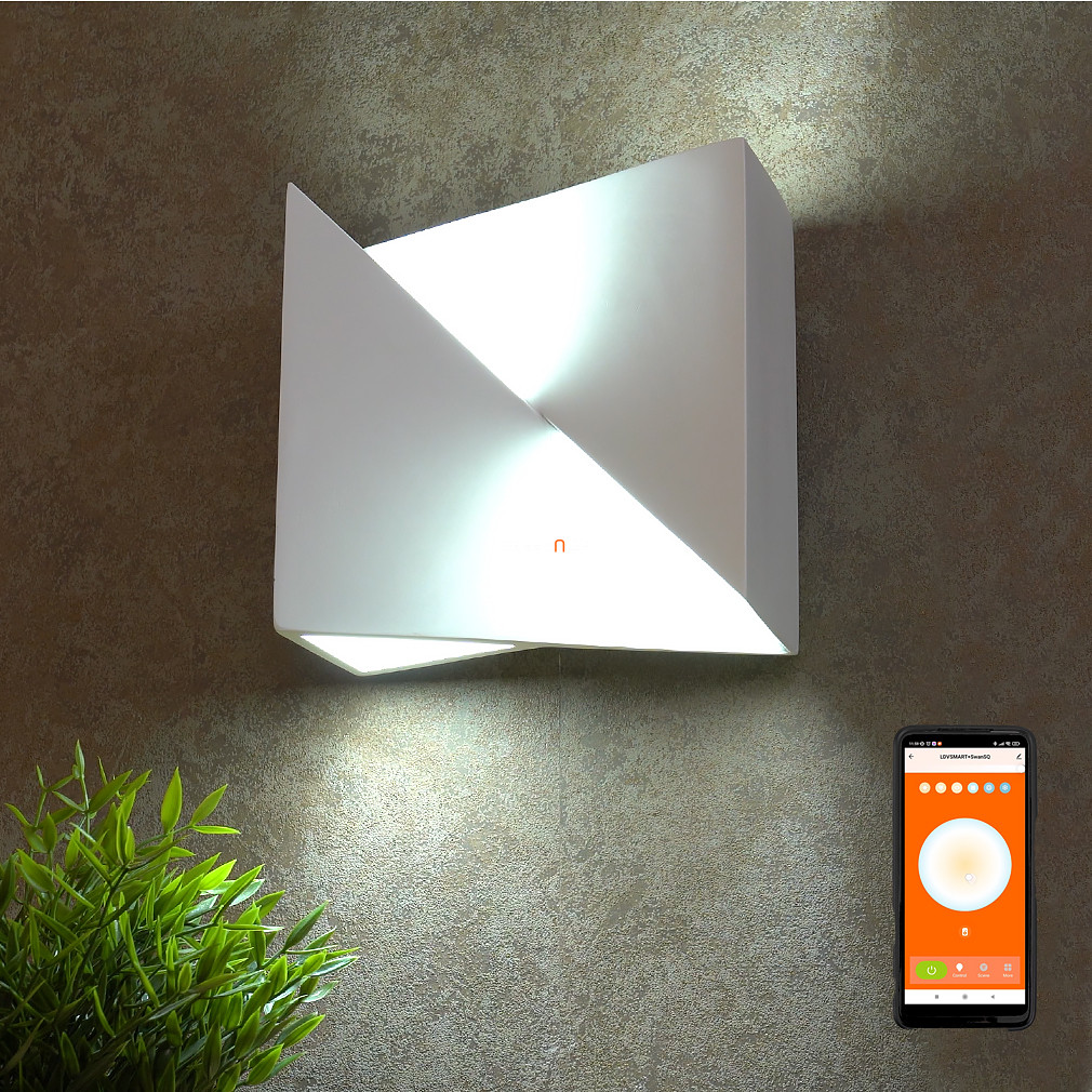 Ledvance Smart+ WIFI okos hattyú alakú LED lámpa falra, hideg/melegfehér, 23 W (Orbis Wall Svan Sqare)
