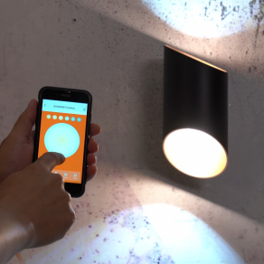   Ledvance Smart+ WIFI Orbis Cylindro okos fali LED lámpa 20X12,7cm, fekete-arany színben