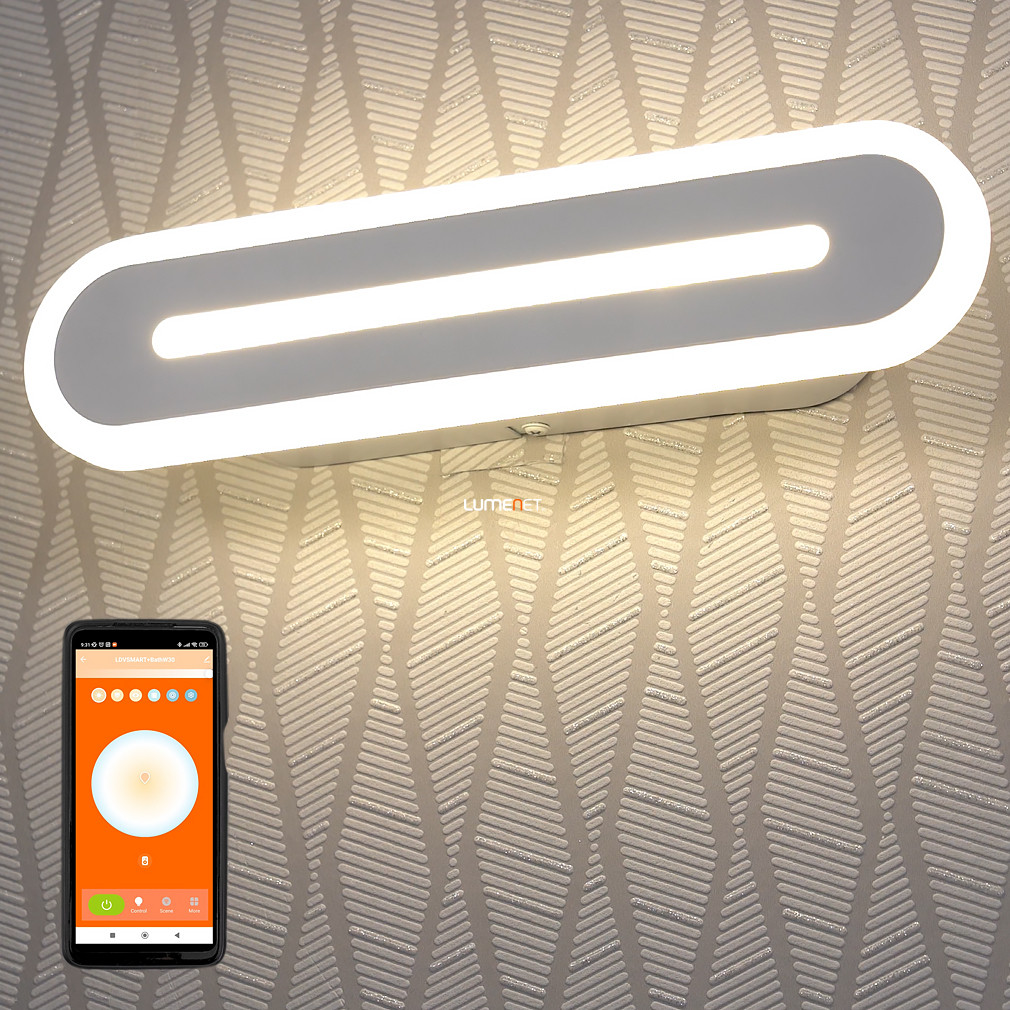 Ledvance Smart+ WIFI okos fürdőszobai LED lámpa falra, hideg/melegfehér, 13 W, fehér (Orbis Wall Bath)