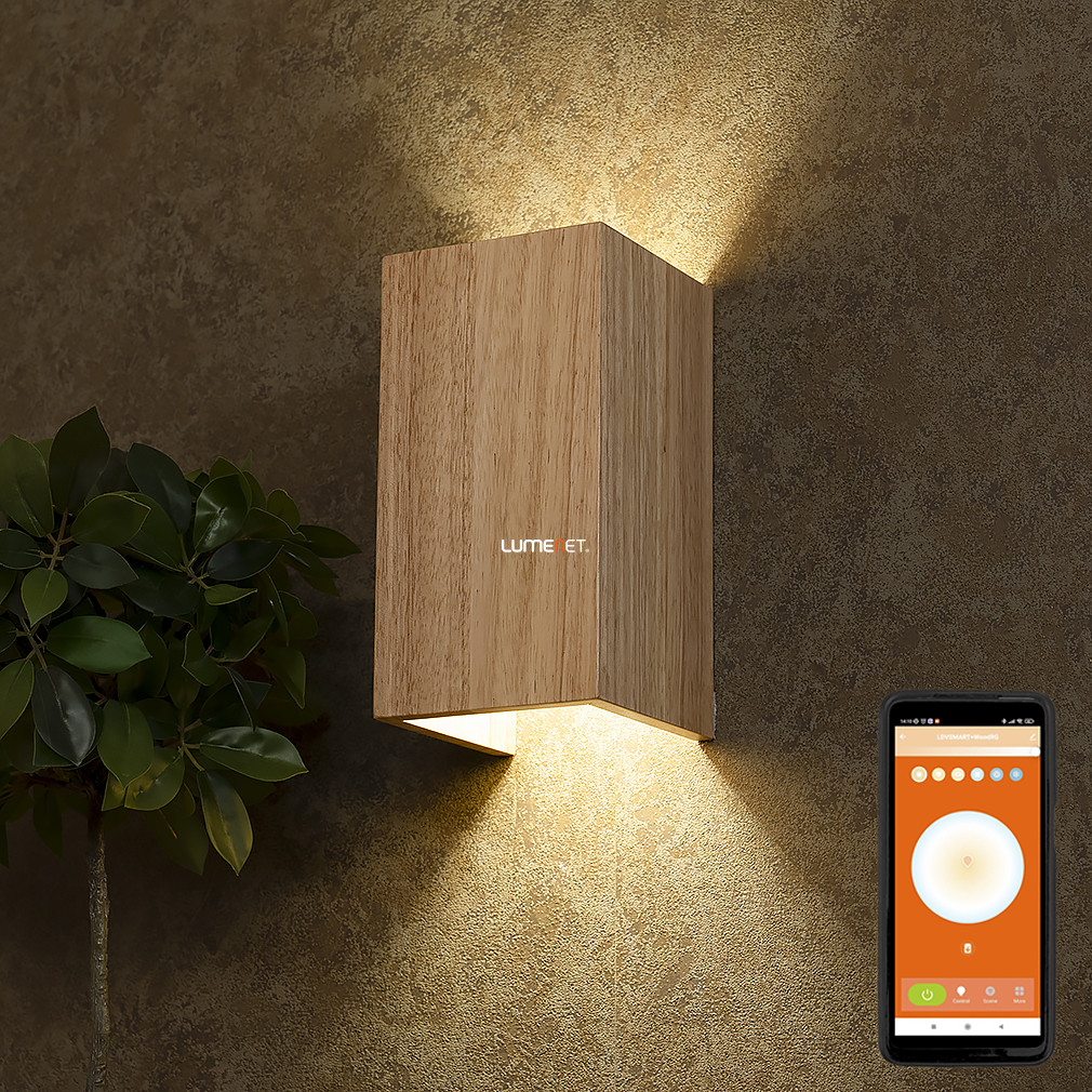 Ledvance Smart+ WIFI okos fa mintázatú LED lámpa falra, hideg/melegfehér, 12 W (Orbis Wall Wood Rectangular)