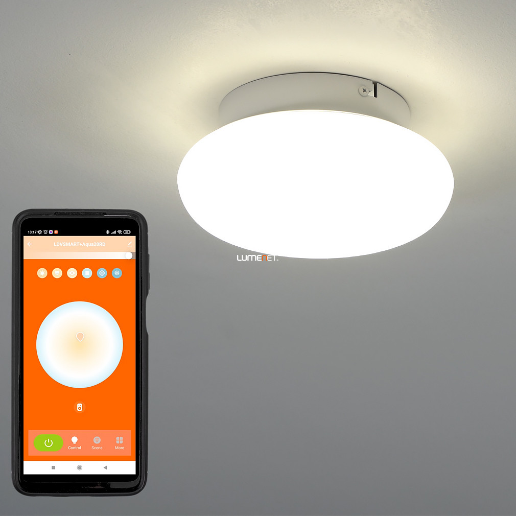Ledvance Smart+ WIFI okos fali LED lámpa fürdőszobába, hideg/melegfehér, 12 W, 20 cm (Orbis Wall Aqua Round)