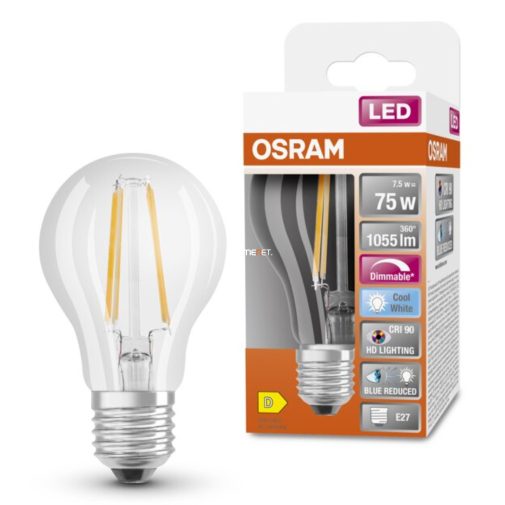 Osram E27 LED SStar+ 7,5W 1055lm 4000K hidegfehér, szabályozható