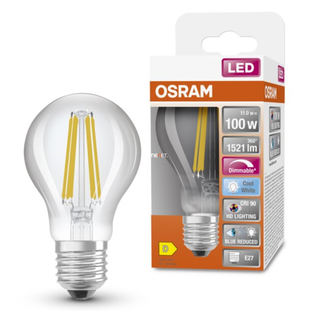 Osram E27 LED SStar+ 11W 1521lm 4000K hidegfehér, szabályozható 300° - 100W izzó helyett