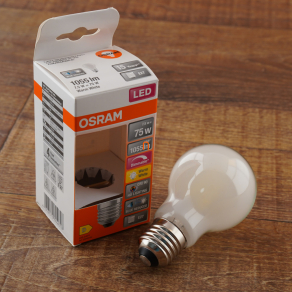   Osram E27 LED SStar+ 7,5W 1055lm 2700K melegfehér, szabályozható 300° opál - 75W izzó helyett
