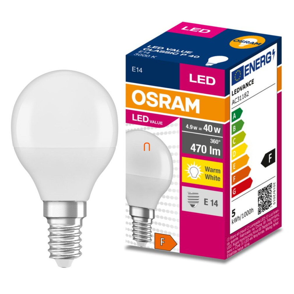 Osram E27 LED Value Classic 7W, 470 lm, 3000 K, 40 W izzó helyett