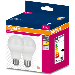  Osram E27 LED Value Classic 19W, 2452 lm, 2700 K, 150 W izzó helyett (2 darabos)