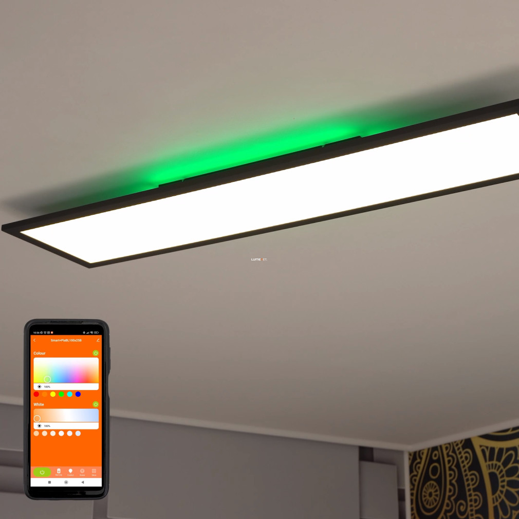 Ledvance Smart+ WIFI Planon Plus Backlight okos mennyezeti LED panel 100X25cm, fekete