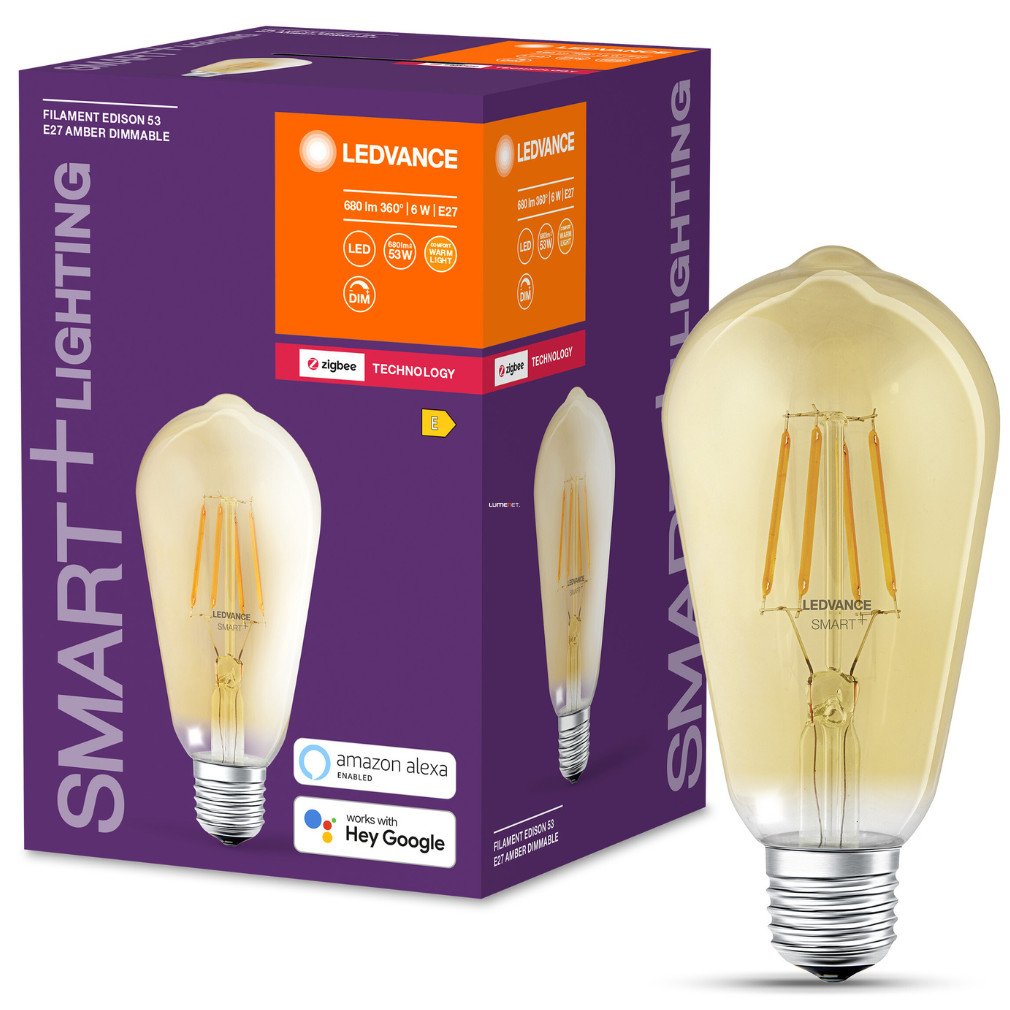 Ledvance Smart+ ZigBee E27 LED, Edison, 6 W, 680 lm, candelight (Classic)