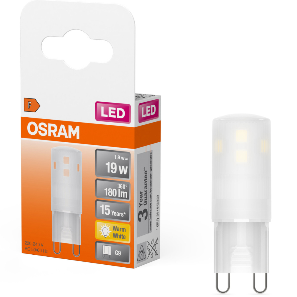 Osram G9 LED 1,9W, 180 lm, 2700 K, melegfehér, alumínium, opál műanyag-20 W izzó helyett - Special Pin