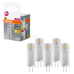   Osram G4 LED tűlábas, 1,8W, 200 lm, 2700 K, melegfehér, alumínium, műanyag-20 W izzó helyett, 5 darabos, 5 darabos - Base Special Pin Clear