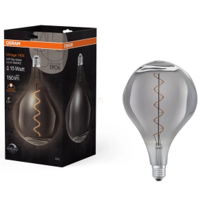   Osram E27 LED 4,5W, 150 lm, 1700 K, candlelight, dimmelhető, füstszínű üveg-15 W izzó helyett - Vintage 1906 DIM Classic A Smoke filament
