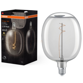   Osram E27 LED 4,8W, 400 lm, 2700 K, melegfehér, dimmelhető, áttetsző üveg-30 W izzó helyett - Vintage 1906 DIM Classic Ballon filament