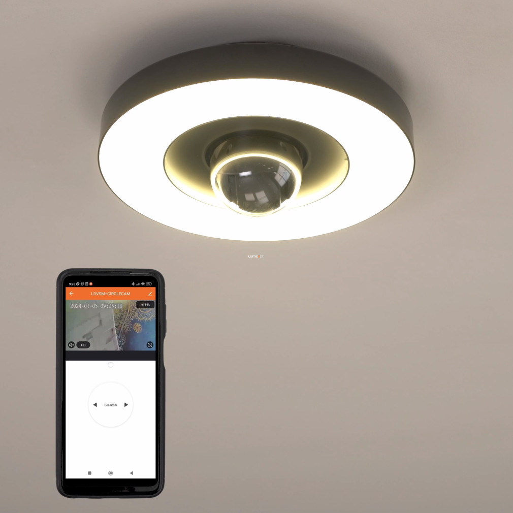 Ledvance Smart+ WIFI kamerás kerek LED lámpa kültérre, mozgásérzékelővel, 22 W