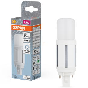   Osram G24d csapos LED fénycső 7,5W, 950 lm, 4000 K, hidegfehér, fehér műanyag-18 W fénycső helyett Dulux D18 VT EM