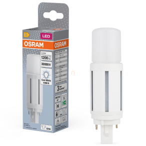   Osram G24d csapos LED fénycső 9,5W, 1200 lm, 4000 K, hidegfehér, fehér műanyag-26 W fénycső helyett Dulux D26 VT EM