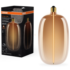   Osram E27 LED mágneses filament, 4,8W, 200 lm, 1800 K, candlelight, dimmelhető, barna üveg-20 W izzó helyett - Magnetic Vintage dim Classic Elipse/Oval WG145 Tea Brow