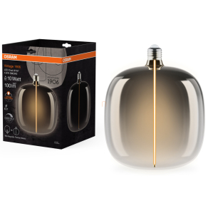   Osram E27 LED 4,8W, 100 lm, 1800 K, candlelight, dimmelhető, füstszínű üveg-10 W izzó helyett - Magnetic Vintage dim Classic Oval W187 Smoke filament