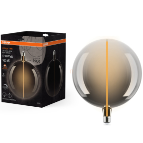   Osram E27 LED nagygömb, 4,8W, 100 lm, 1800 K, candlelight, dimmelhető, füstszínű üveg-10 W izzó helyett - Magnetic Vintage dim Classic filament