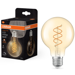   Osram E27 LED Vintage, 8W, 806 lm, 2200 K, candlelight, dimmelhető, arany színű színű üveg-60 W izzó helyett - Vintage 1906 Classic Filament Spiral