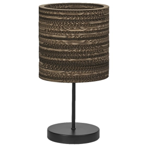   Ledvance Decor Cardboard Cylinder – Dekoratív karton asztali lámpa barna E27 foglalattal, beépített kapcsolóval, textil kábellel, IP20