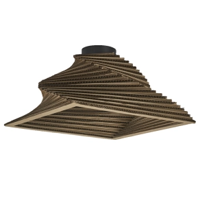   Ledvance Decor Cardboard Square – Kartonból készült, négyzet alakú barna mennyezeti lámpa E27 foglalattal, IP20, 400x400x225mm