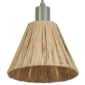   Ledvance Decor Raffia – Függesztett lámpa természetes raffia lámpaernyővel, E27 foglalattal, zöld-barna színű, 200 mm átmérővel
