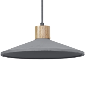   Ledvance Decor Concrete Wood Pendant – Beton és fa függesztett lámpa 320 mm átmérővel, E27 foglalattal, sötétszürke/fa dekorral