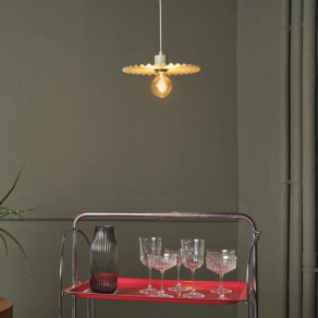  Ledvance Decor Plissee – Bézs színű függő lámpa E27 foglalattal, minimalista acél design, cserélhető fényforrással 295 mm átmérőjű harmonika ernyő