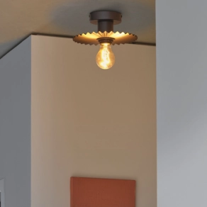   Ledvance Decor Plissee – Elegáns mennyezeti lámpa E27 foglalattal, sötétszürke pliszírozott acél design