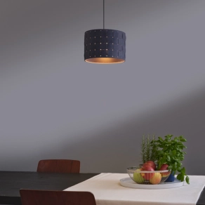   Ledvance Decor Felt Weaving – Sötétszürke függesztett lámpa filc burkolattal, szövött ernyővel, 280 mm átmérő, E27 foglalat, IP20, 1210 mm