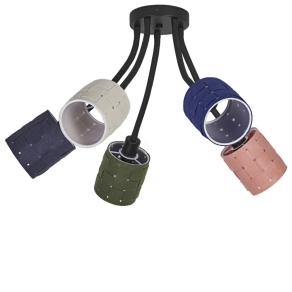   Ledvance Decor Felt Weaving – Mennyezeti többszínű filc lámpa, 5 db E14 foglalattal, meleg fényhatású szövött lámpaernyővel, IP20