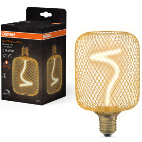   Osram E27 LED 3,5W, 170 lm, 1800 K, candlelight, dimmelhető, arany színű üveg-15 W izzó helyett - Star+ Deco Square DIM filament