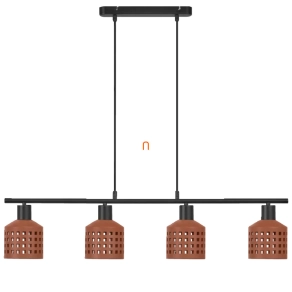   Ledvance Decor Clay agyag búrás függesztett lámpa 4 foglalattal