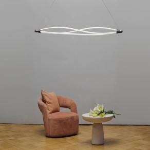   Ledvance Decor Swirl Pendant – Dekoratív függesztett LED lámpa ívelt polikarbonát, egyedi filament dizájn, 2400lm, 22W, 3000K melegfehér, Click DIM