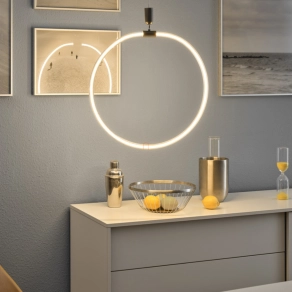   Ledvance Decor Aura Pendant Vert – Dekoratív LED függesztett lámpa 18W 3000K melegfehér, 2000lm, Click DIM fényerőszabályozás, sötétszürke, IP20