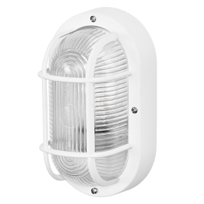   Hajólámpa védőráccsal, fehér - Osram Bulkhead Essential Oval, 1xE27 foglalattal, 220-240 V