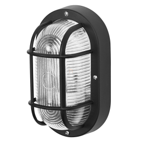   Hajólámpa védőráccsal, fekete - Osram Bulkhead Essential Oval, 1xE27 foglalattal, 220-240 V