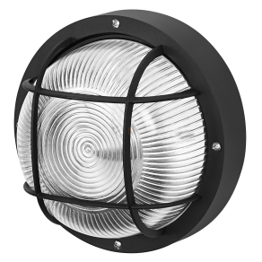   Hajólámpa védőráccsal, fekete - Osram Bulkhead Essential Round, 1xE27 foglalattal, 220-240 V